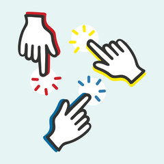 Pointing icon hands symbol