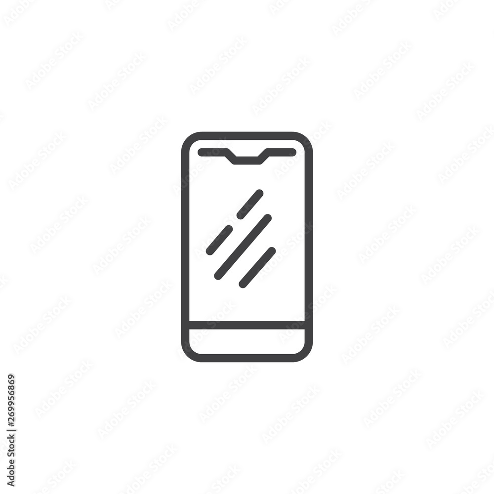 Poster modern smartphone line icon. abstract cellphone linear style sign for mobile concept and web design.