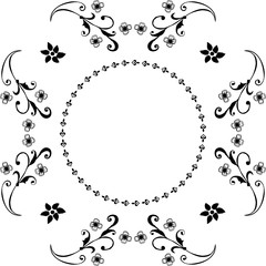 Vector illustration ornate of flower frame with greeting card