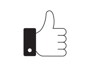 Like button hand icon vector