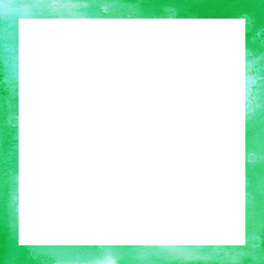 Beautiful Watercolor Texture Square Frame For Photo Or Text Art Scrapbook Colors Birthday. Isolated Frame On A White Background, Illustration.