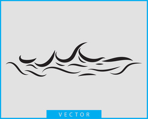 Waves vector design. Water wave icon. Wavy lines isolated.