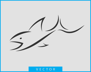 Fish vector logo template.