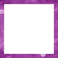 Obraz premium Beautiful Watercolor Texture Square Frame For Photo Or Text Art Scrapbook Colors Birthday. Isolated Frame On A White Background, Illustration.