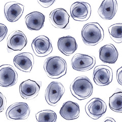 Abstract hand painted stained navy blue background. Seamless watercolor pattern