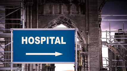 Street Sign to Hospital