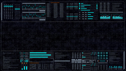 HUD Virtual Elements Hologram User Screen Interface. Abstract Futuristic Searching Scan Display Panel Illustration.