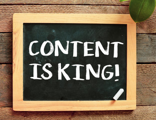 Content is king. Handwriting text content is king - business concept