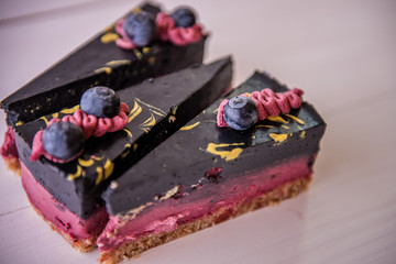 black charcoal edible vegan raw organic cake 