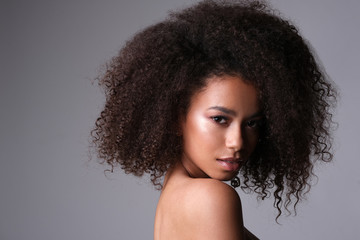 Beautiful african-american young female model.
