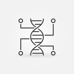 Genetic Testing vector minimal line icon. DNA concept outline symbol