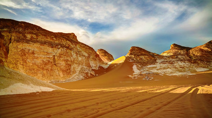 Panorama of El-Agabat valley in White desert, Sahara, Egypt