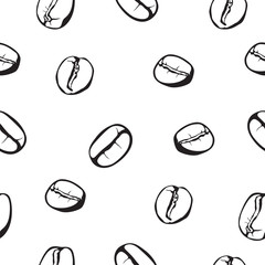 Seamless Pattern of Coffee Bean Vector