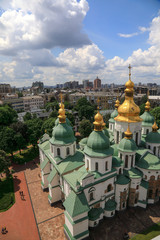 Beautiful majestic St. Sophia Cathedral in the center of Kiev, the capital of Ukraine