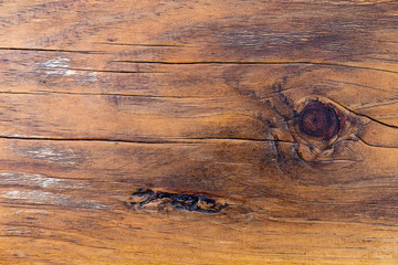 Brown wood background with stripes and knots. Wood texture.