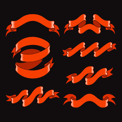 orange ribbons set