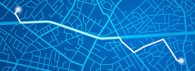 City map navigation. GPS navigator. Distance. Point marker icon. Top view, view from above. Abstract background. Cute simple design. Flat style vector illustration.