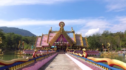 Rayong - DEM 29: Wat Tham marot,Temple,pavilion In the middle of the water on December 29,2018 at  in Rayong,Thailand