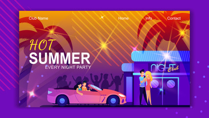 Hot Summer Every Night Club Party Landing Page