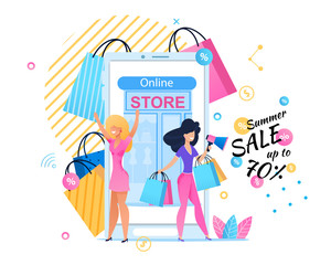 Banner Advertising Summer Sales in Online Store