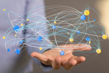 global networking 3d human select concept