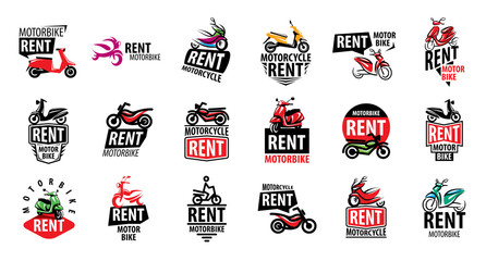 Motorcycle logo for rent. Vector illustration on white background © butenkow