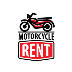 Motorcycle logo for rent. Vector illustration on white background