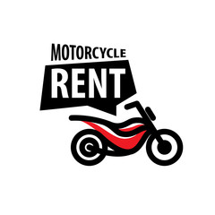 Obraz premium Motorcycle logo for rent. Vector illustration on white background
