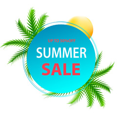 Summer abstract sale banner design, up to 50 % off. Vector illustration. - Vector