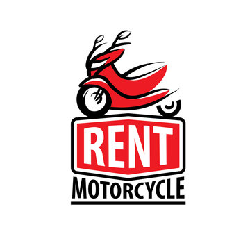 Motorcycle logo for rent. Vector illustration on white background