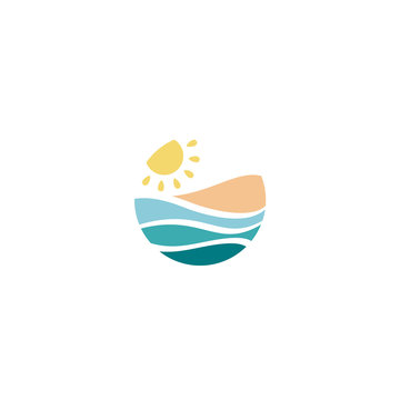 Nature Beach View logo design