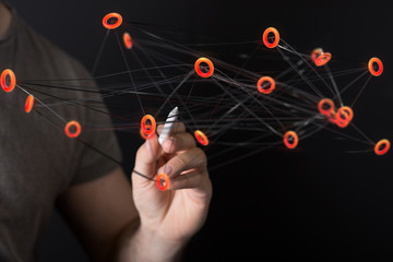 connection network in hand