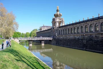 Deurstickers Dresden, Germany - The most famous and beautiful palace complex in Germany Zwinger in the Baroque style is always filled with tourists. © Olena