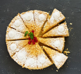 Napoleon cake. selective focus,
