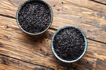 Raw black asian rice