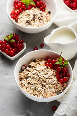 Homemade granola with currant