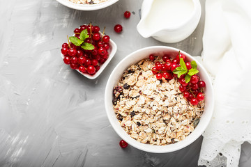 Homemade granola with currant