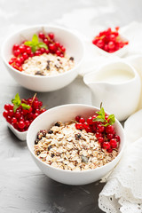 Homemade granola with currant