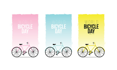 world bicycle Day vector template. Design for banner, greeting cards or Poster. - Vector