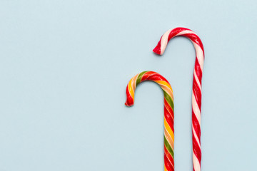 caramel cane on a blue background