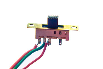 switch on white background. electronic component
