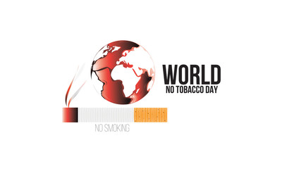 Illustration of concept No smoking and World No Tobacco Day, Paper cut style. - Vector