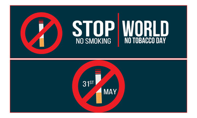 PrintConcept of No smoking and World No Tobacco Day. - Vector