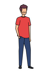 young and casual man character