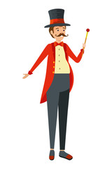 circus magician with hat and wand