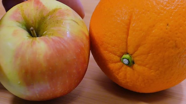 Placing apple next to orange