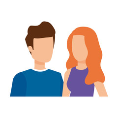 young couple lovers avatars characters