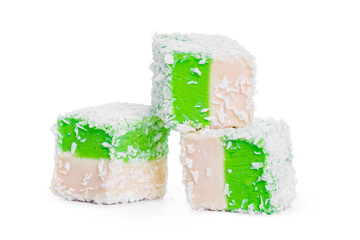 Tasty Turkish delight isolated on white