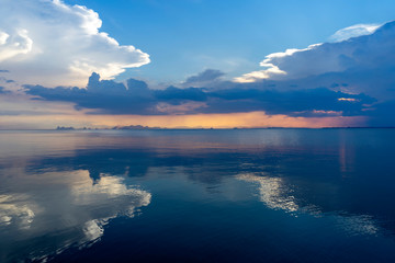 Mirror of Cloudscape on the lake