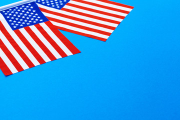 Fototapeta premium American flag on blue background